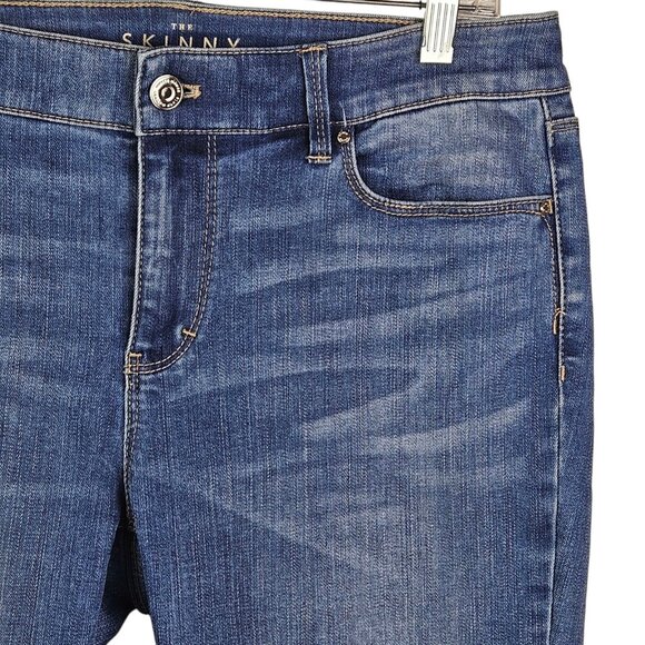 White House Black Market Jeans The Skinny Ankle Embellished Mid Rise Blue Size 6 - Picture 3 of 11